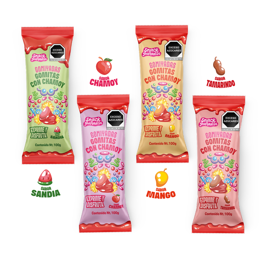 Gomiyada 4PACK | Gummies drowned in Chamoy