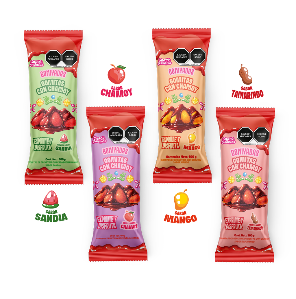 Gomiyada 4PACK | Gummies drowned in Chamoy